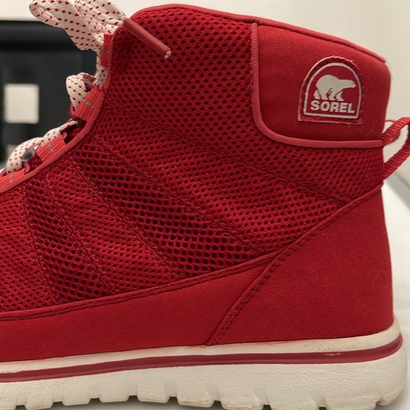 SOREL TIVOLI GO HIGH-TOP RED SNEAKERS WOMENS SIZE 8.5 - Picture 4 of 14